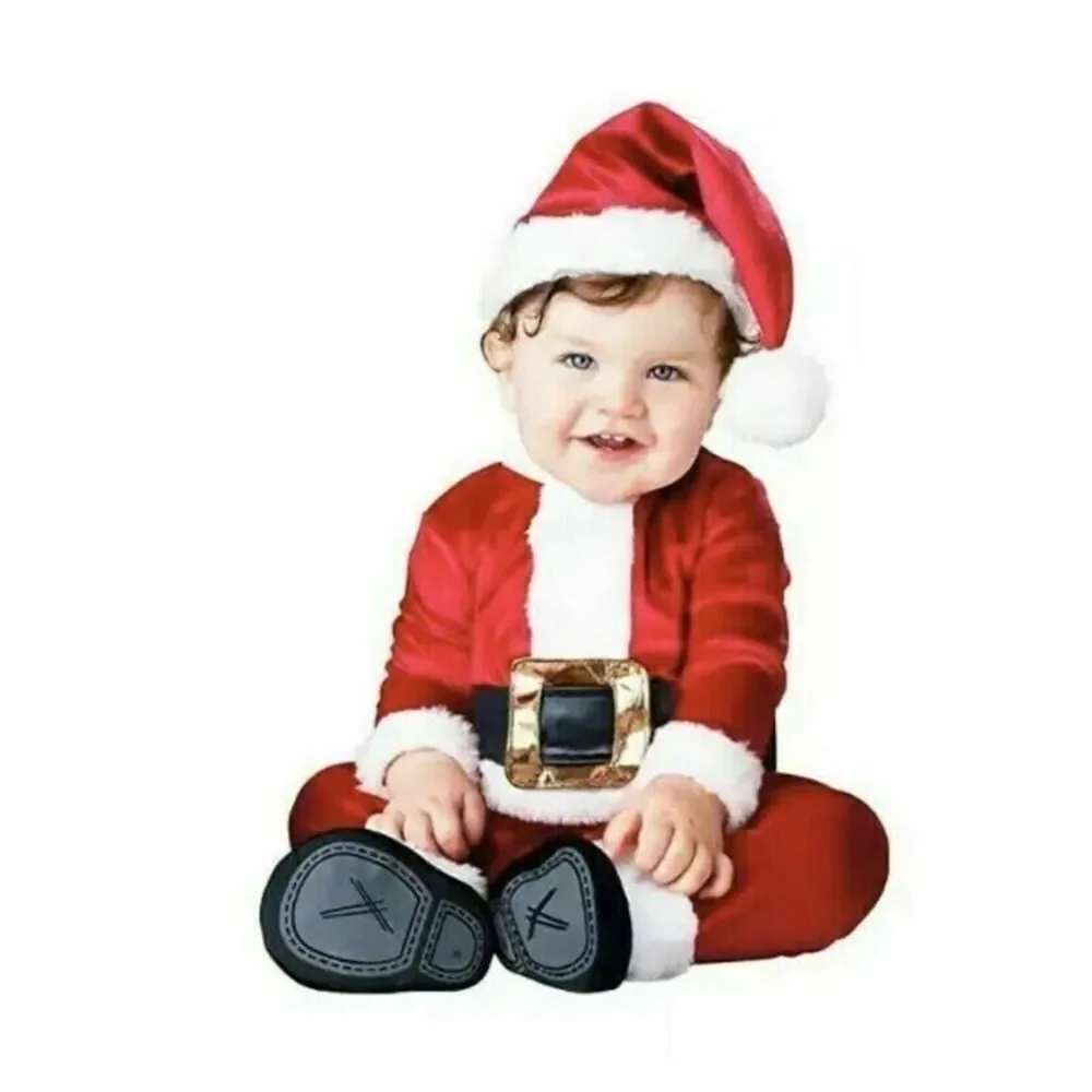 Toddler Santa Christmas Costume Outfit Set Photo Prop Holiday 2T-3T 30-41 lbs